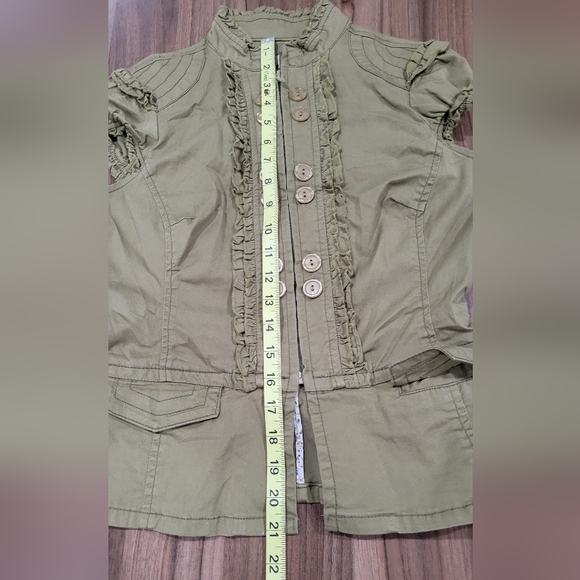 Nori Army Green Zip Up Vest Size S - Picture 5 of 8